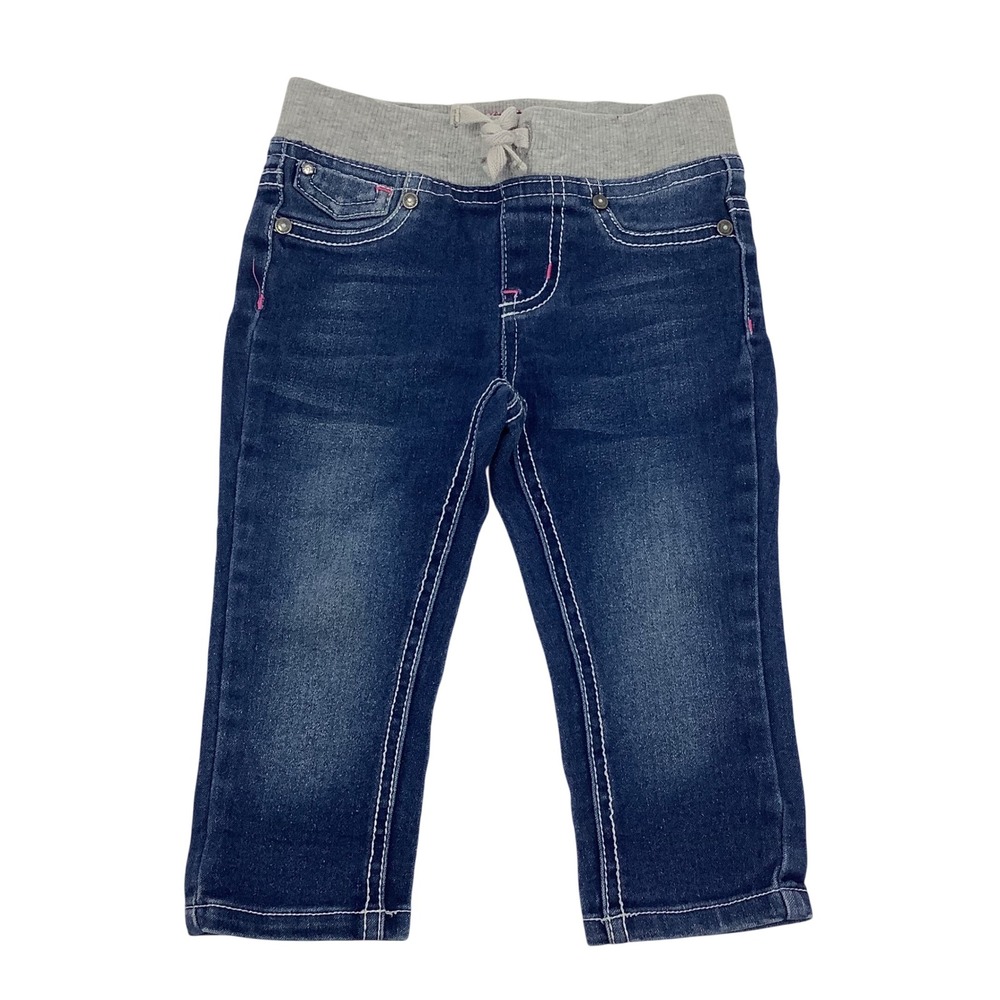 Lee Denim Jogger Jeans Girls Size 12M Blue Elastic Waist Stretch Pants Pull On
